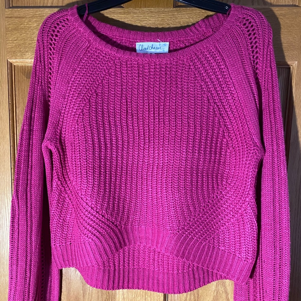Long sleeve fushia top